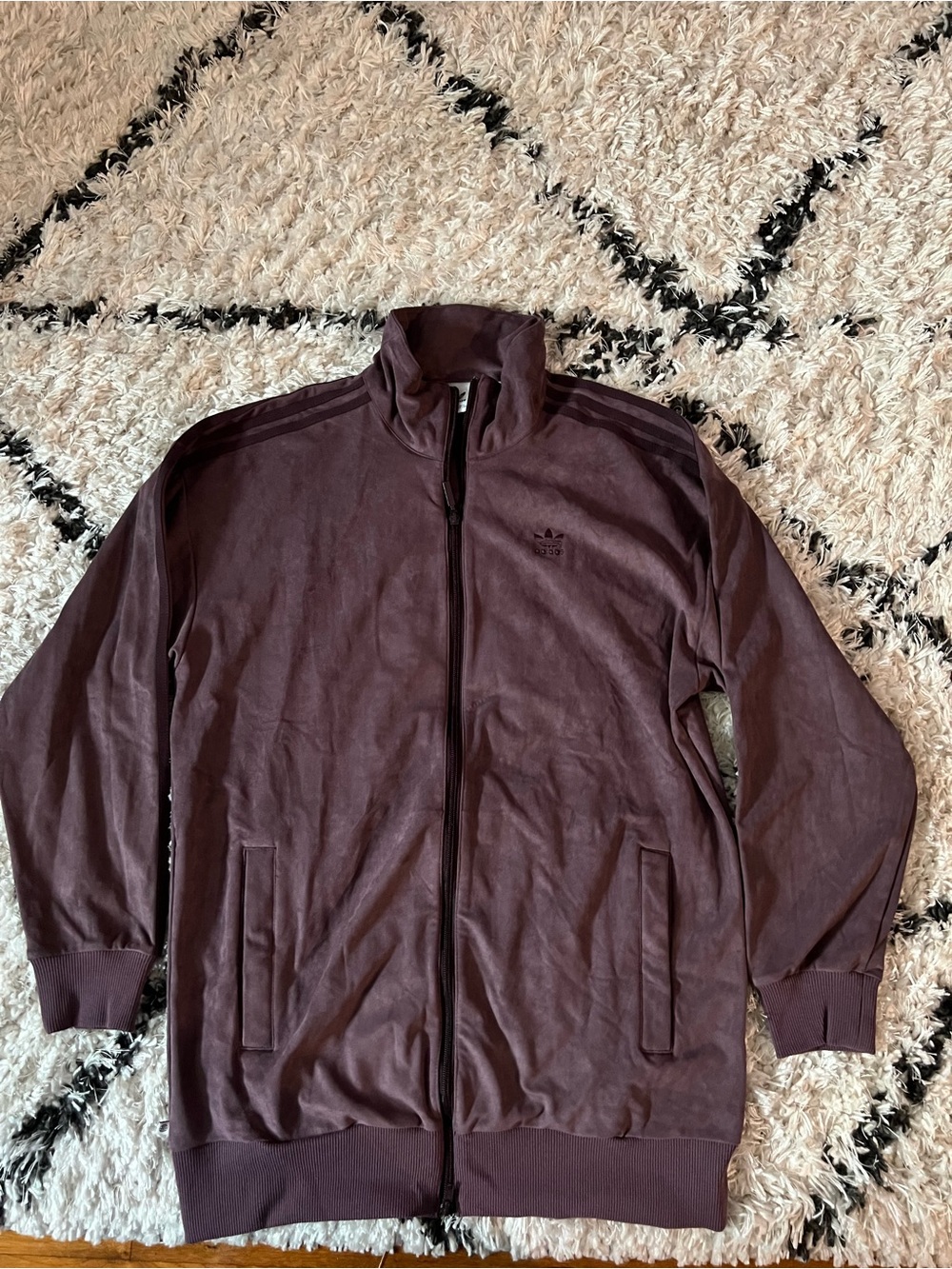 Adidas Original Suede TT Sportswear Track Zip Jacket with Signature Stripes